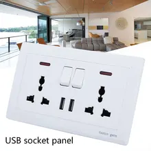 Настенная розетка для дома с двумя выходами, USB, универсальный адаптер панели для плиты, отеля