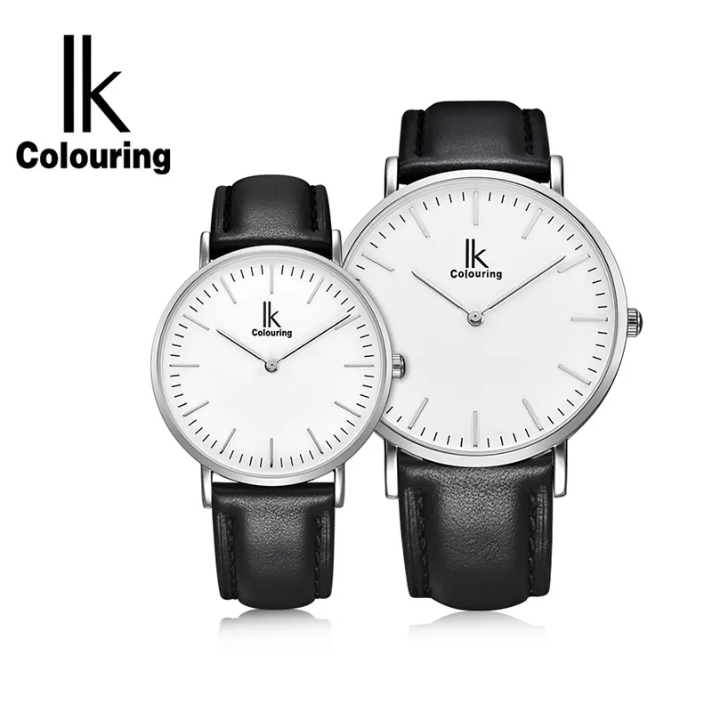 

New Style IK Ultra-Thin Quartz Watch Couple Watch Simple Glorious Leather Belt MEN'S Watch WOMEN'S Watch Waterproof Couple Watch