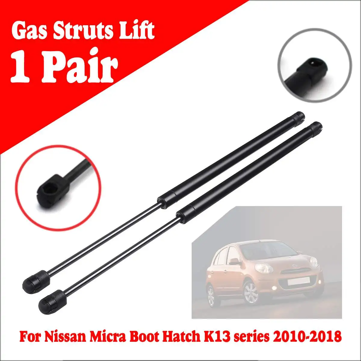 

1 Pair Gas Front Struts Lift Supports Hood Spring Dampers Props For Nissan Micra Boot Hatch K13 series 2010-2018
