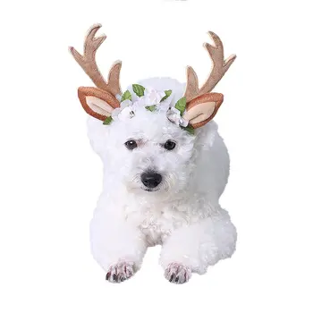 

Christmas Pet Headband Reindeer Styling Head Band Festival Atmosphere Thick Elastic Band Design Can Adjust The Length
