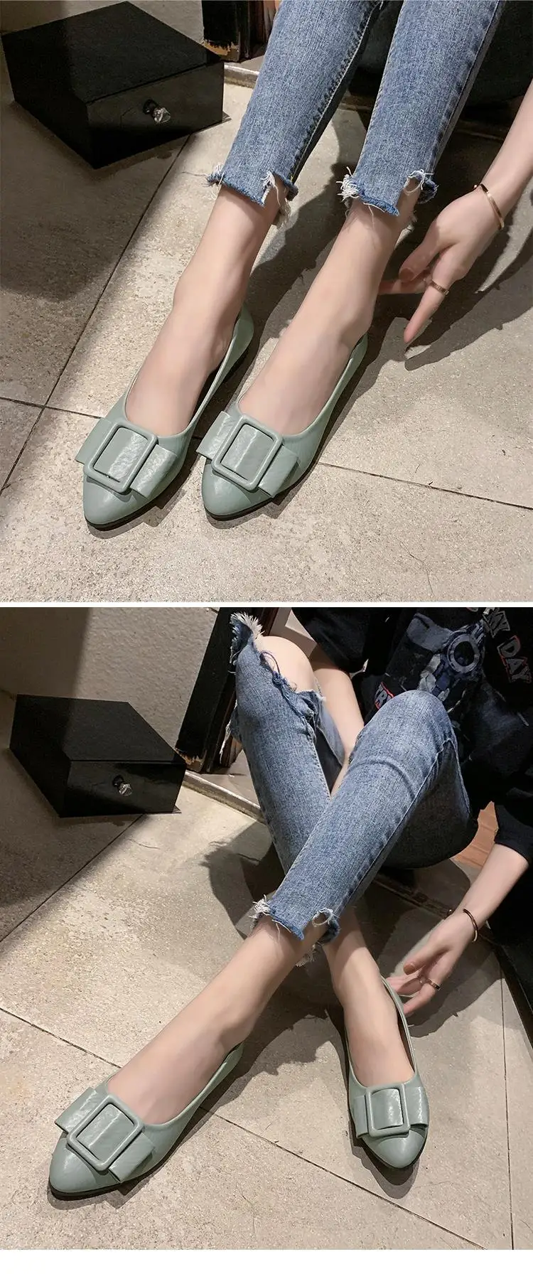 New Fashion Summer Flat Shalllow Shoes Woman Pointed Toe Ballet Flats Breathable Casual Loafers Handmade Shoes Espadrilles