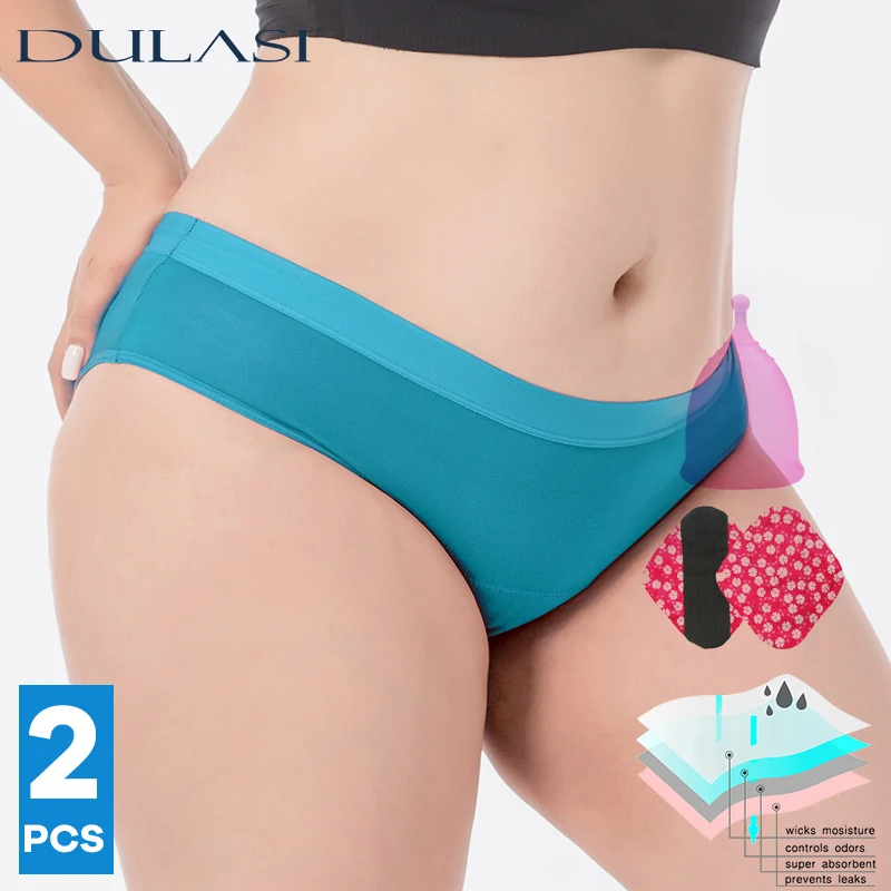 2pcs/Set Menstrual Period Underwear Asorbent Briefs for Women Panties Girls  Teenager Leak Proof Undies Femal UnderPants DULASI