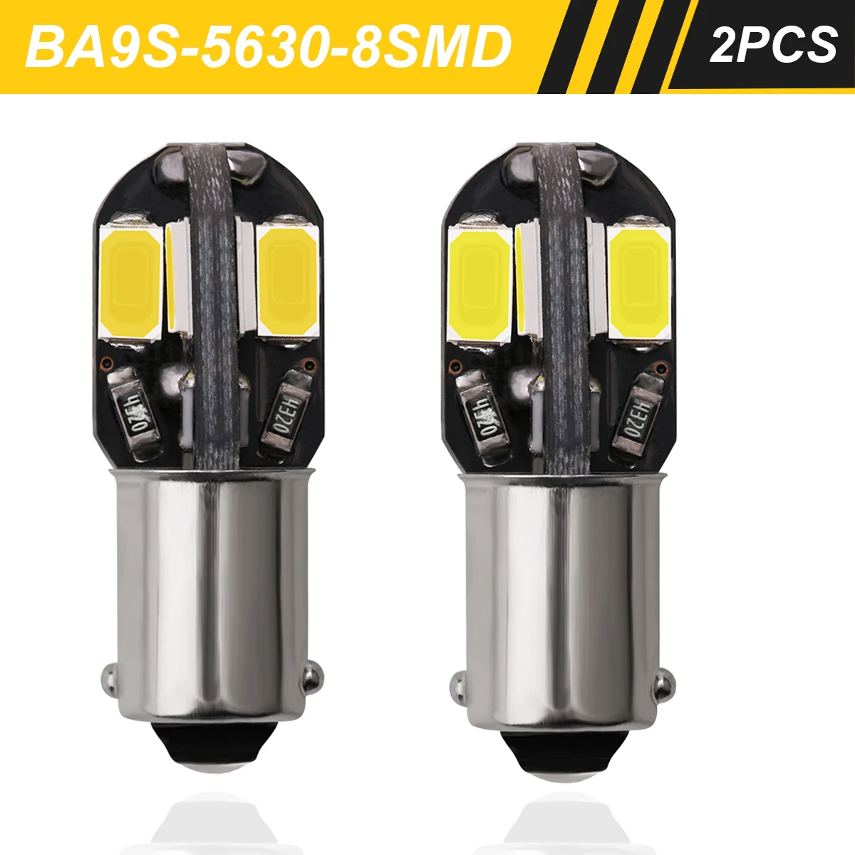 

2Pcs BA9S T4W T11 Car LED Bulb Interior Side Maker Backup Lamp Tail Reading Bulb Door License Plate Light 5630 12V Warm White