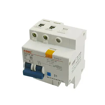 AC 230V 40A 2 Полюса Защита от перегрузки заземление утечки выключатель 2 P+ N