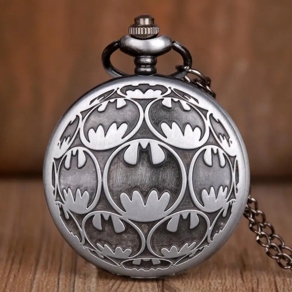 Новые поступления модные кварцевые карманные часы BM Batman с фильмом супергероев