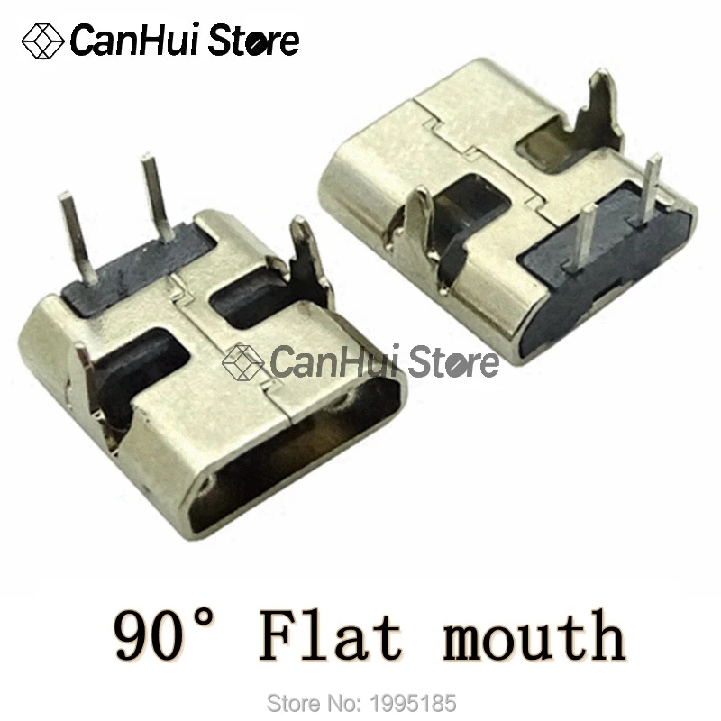 Micro USB Connector 20/50Pcs 2Pin 90/180 degrees B Type Female for Mobile Phone