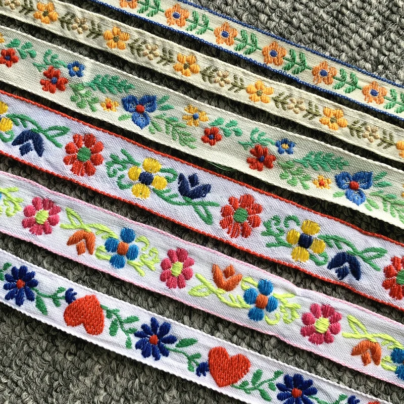 Khaki Flowers Heart Handmade Jacquard Ribbon Lace 3YARD 3/4 INCH 11-20MM satin ribbons ribbon decoration ribbon supplies wrapping ribbon satin ribbon sewing ribbon christmas ribbon cotton ribbon organza ribbon polyester ribbon