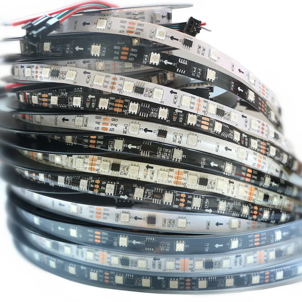 Пиксельная Светодиодная лента WS2811 5050 RGB 1/2/5 м 12 В постоянного тока полноцветная