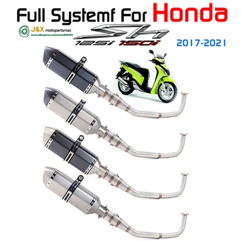 SH125 Motorcycle Exhaust Full System Modified Front Middle Link Pipe Muffler For Honda SH150 SH150I Sh125i Exhaust 2017 To 2021