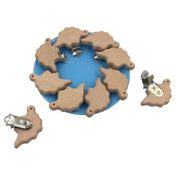 

Natural Beech Wood Baby Pacifier Clips Dummy Clips DIY Pacifier Chain Accessory A2UB