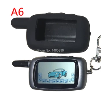 

Twage A6 LCD Remote Controller Keychain + Silicone Key Case For Vehicle Security Two Way Car Alarm System StarLine A6 Keychain