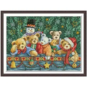 

Christmas bear patterns Counted Cross Stitch 11CT 14CT 18CT DIY Chinese Cross Stitch Kits Embroidery Needlework Sets home decor
