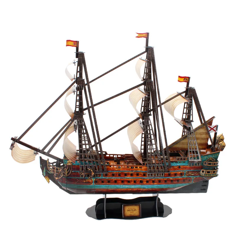 

Cubicfun 3D Jigsaw Puzzle Spain St. Philip USS Assembled Ship Model Assembled Toys Gift