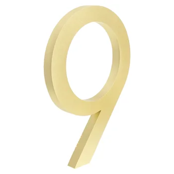 

Big Floating House Number Sign Golden 15cm Modern Building Signage Outdoor Huisnummer Numeros Casa Door Numbers Address Plate