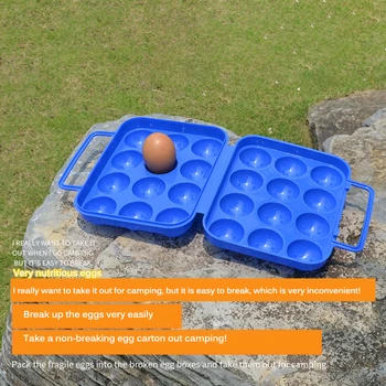 

Portable Egg Case Plastic 12 Grids With Handle Anti-Moisture for Home Camping Picnic Safety Kitchen Egg Carrying Outdoor Tools