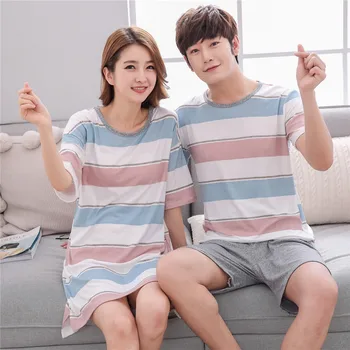 

New Arrival Summer New Women's Pajama Set Couple Cartoon Nightwear Sets Men's Pajama Sets Lovers Sleepwear M-2XL Home Fashion