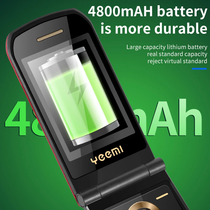 Dual Screen Flip Senior Cellphone 2G GSM Free Case SOS Large Push Button Fast Dial Loud Sound Camera Torch Elderly Foldale Phone 5