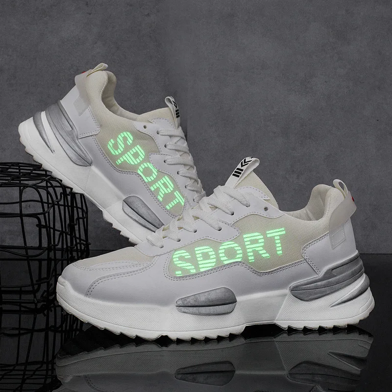 

2019 Autumn New Style MEN'S Shoes Trend Fluorescent Night Light Casual Shoes Korean-style Dad Shoes Students Versatile Sports Sh