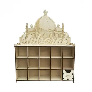 

Wooden Ramadan DIY Countdown Calendar Decoration Eid Mubarak Candy Gift Countdown Wooden Small Drawer Party Decoration Gift