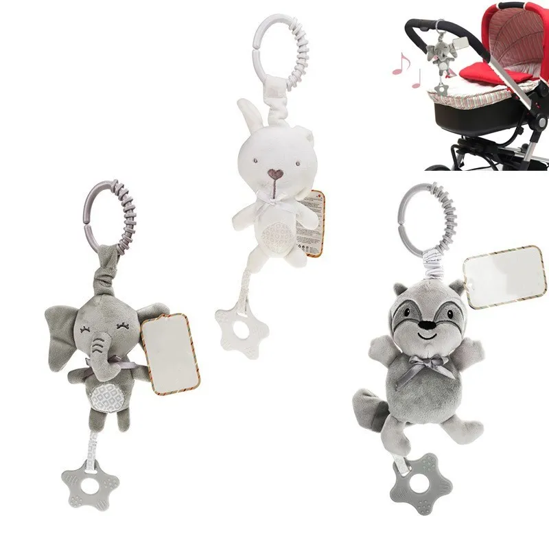Soft Infant Crib Bed Stroller Mobile Hanging Rattle Toys Baby Rabbit Elephant Cat Toy Trolley 0-12 Newborn Plush Educational | Игрушки и