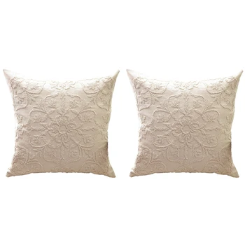 

Cushion Cover Euro Rope Thread Embroidery Flowers Linen Cotton Boho Style Ethnic Pillow Cover Sofa Pillowcase Home Decor 50X50cm