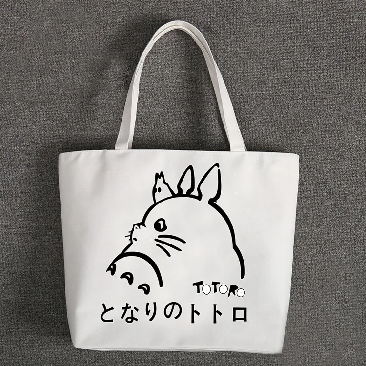 

Miyazaki Totoro Shoulder Bag Harajuku Literature And Art Canvas Bag Cartoon Cute Students Shopping Bag
