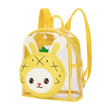 

2020 Cute Cartoon PVC Kids Backpacks kindergarten Schoolbag Unisex jelly Bag Transparent and waterproof Children School Bags