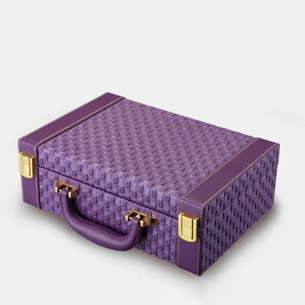 

New Guanya Portable Braided Pattern Necklace Jewelry Storage Packaging Box Necklace Rings Earrings Organizer Case For Girls Gift