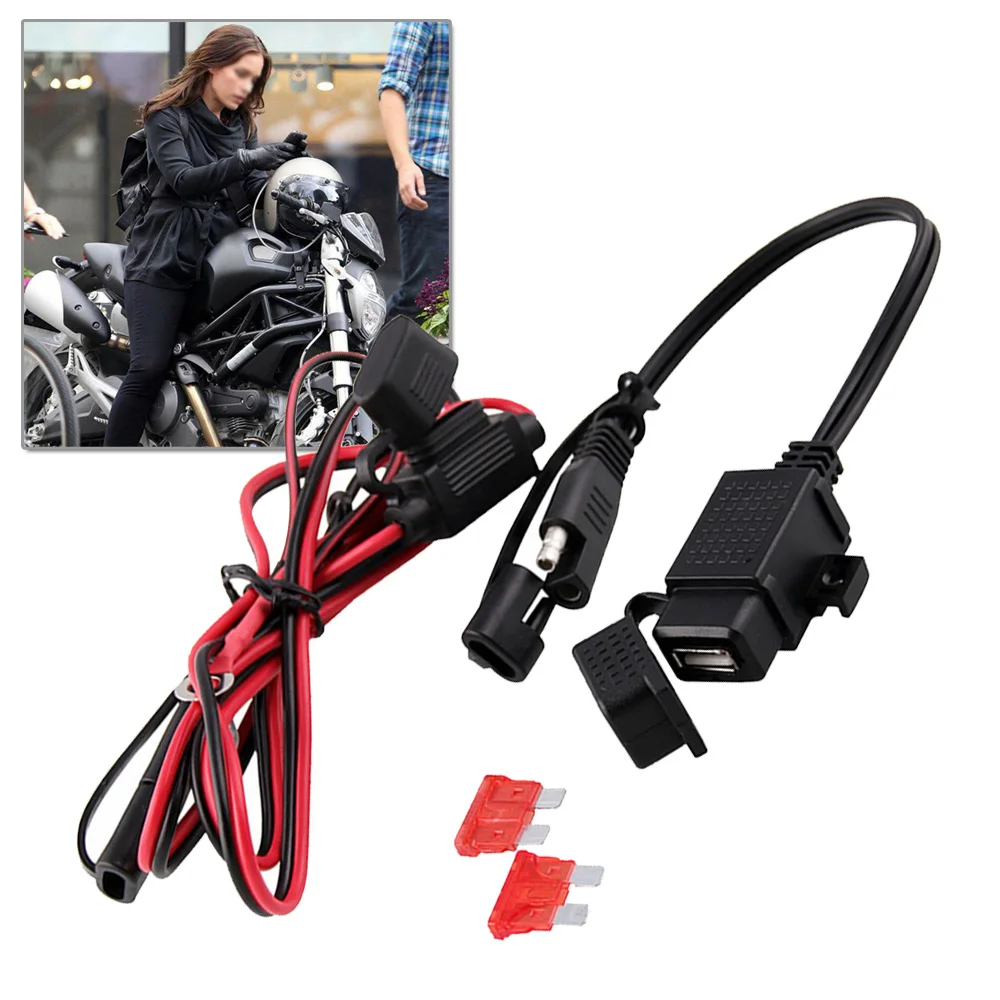 12V мотоциклов SAE USB gps кабель адаптер Водонепроницаемый Стандартный USB разъем шнуры электрические Системы Зарядное устройство
