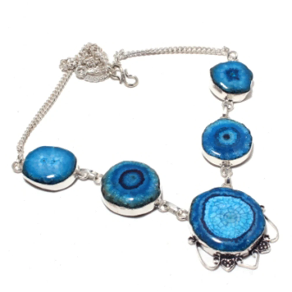 

Solar Quarts Necklace Silver Overlay over Copper, 48.6 cm ,N4473