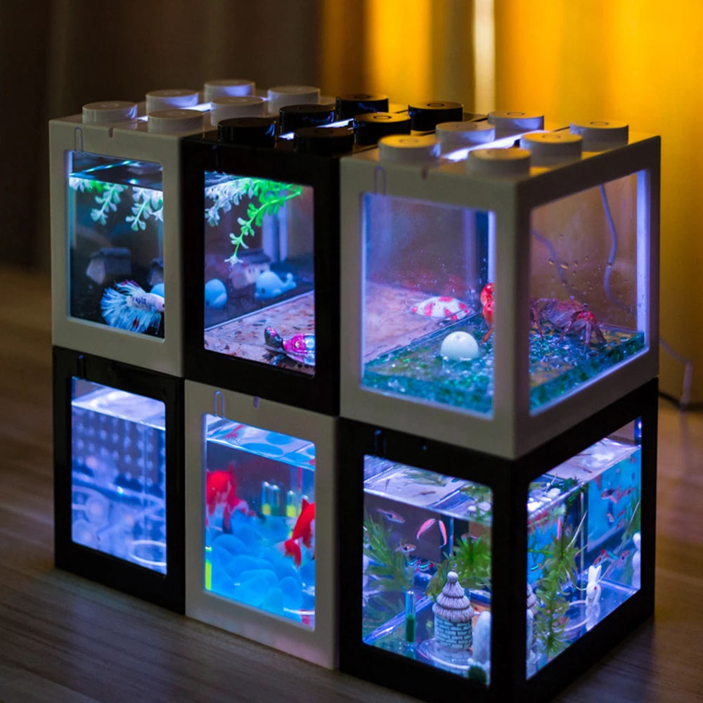 tieners Interesseren Bank Mini Aquarium Aquarium Bouwsteen Aquarium Thuis Kantoor Thee Tafel Decor| Aquariums & reservoirs| - AliExpress