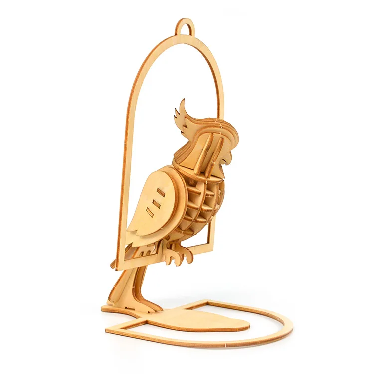 

Laser Cutting Bird Cat dolphin Toys 3D Wooden Puzzle Toy Assembly Model Wood Craft Kits Desk Decoration for Children Kids