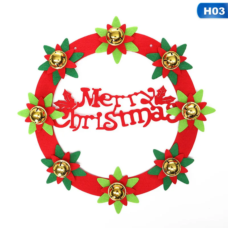 Christmas Decorations 30CM Non-woven Christmas Wreath Door Hanging Hotel Christmas Tree Wreath Hanging Ornaments