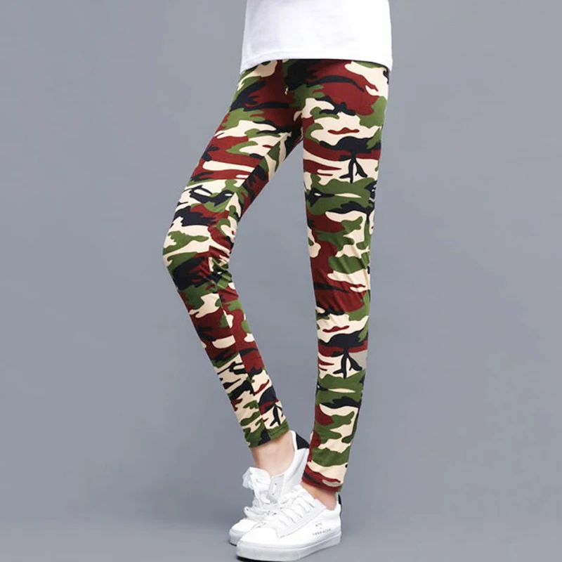 YSDNCHI Camouflage Legging Women Autumn Summer High Elastic Skinny Slim Jegging Fitness Leggins Gym Sport Plus Size Pants