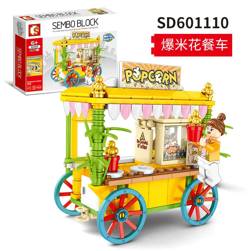 

Baby Semp 601109-601112 Mini Street View Series Mobile Sale Car Educational Assembled Building Blocks Toy Gift