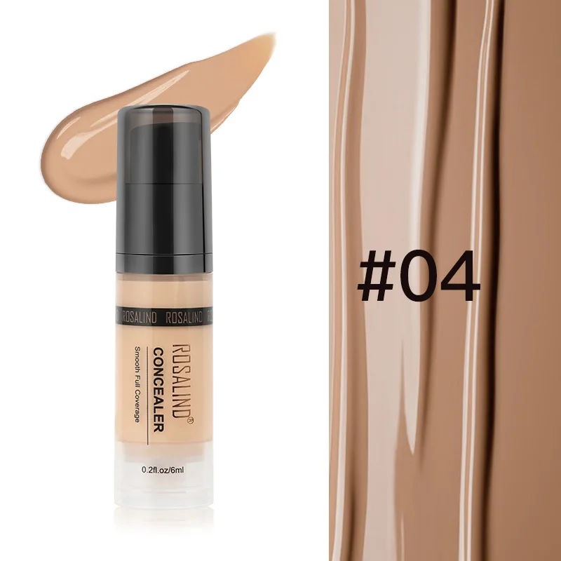 ROSALIND Concealer Corrector 6ml 6 Colors Full Coverage Long Wearing Cosmetics For Face Contouring Makeup Facial Corrector - Цвет: XJ04-04