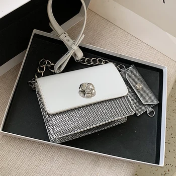 

HOT French Design Fashion Chain Handbag Square Bag & Elegant Messenger Bag Shoulder Bag Width 19cm Height 14cm Thickness 6cm