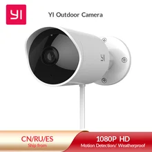 Yi câmera de segurança ao ar livre nuvem ip cam sem fio 1080p resolução à prova dwaterproof água visão noturna sistema vigilância segurança branco
