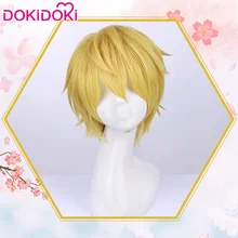 DokiDoki Аниме косплей парик Сакура карты Captor косплей парик LI SYAORAN мужские короткие золотые волосы термостойкие Сакура карты Captor