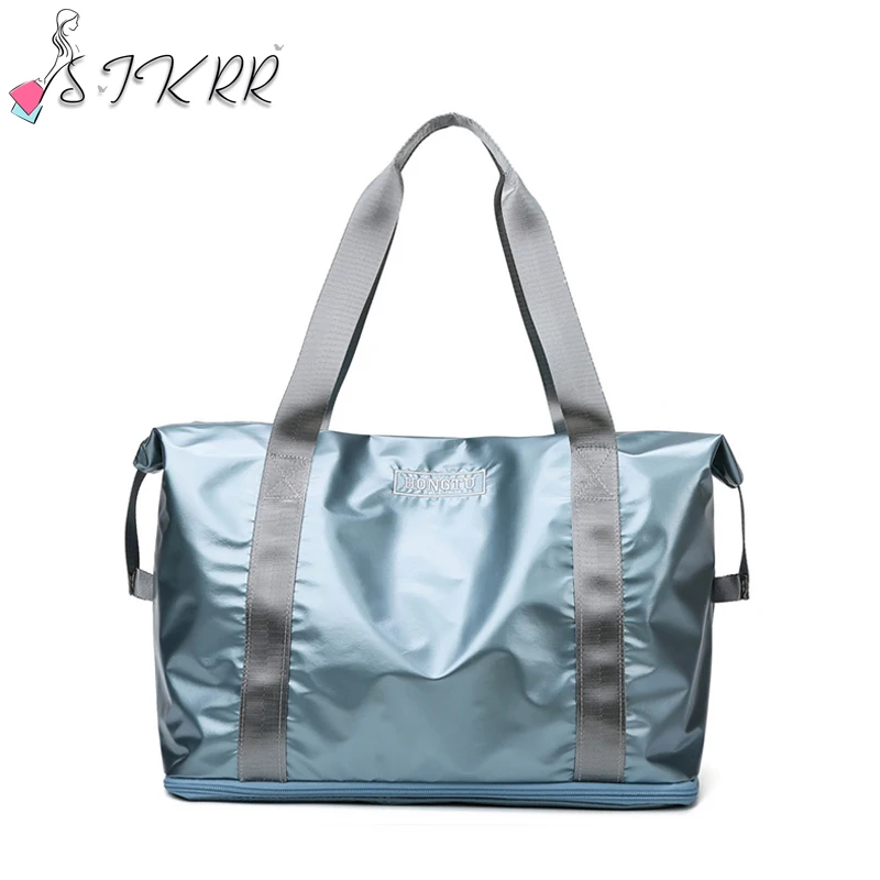 

S.IKRR Luxury Holographic Travel Bag Hand Luggage Portable Carry On Luggage Dry And Wet Separation Multi-function Fitness Bag