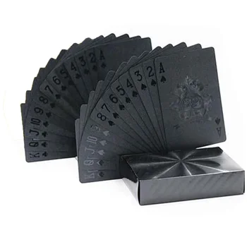 

Hot Selling High Quality Durable Creative Black Gold Poker Cards Waterproof Collective Playing Cards
