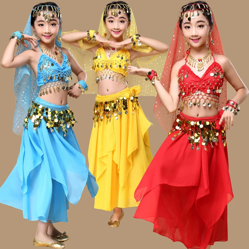 Trajes de danza vientre para conjunto de trajes de baile de bollwood, vestido de baile indio, traje de actuación, 4 Uds.| Danza del vientre| - AliExpress