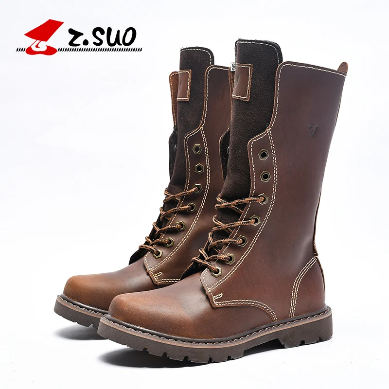 

Punk Style Cross-tied Genuine Leather Martin Boots for Women Motorcycle Boots Flat Heels Round Toe Female Boot 9#20/15D50