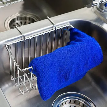 

Kitchen Sink Basin Sponge Storage Holder Sink Basket Brush Dishwashing Liquid Drainer Rack Adjustable Hanging Drain Basket