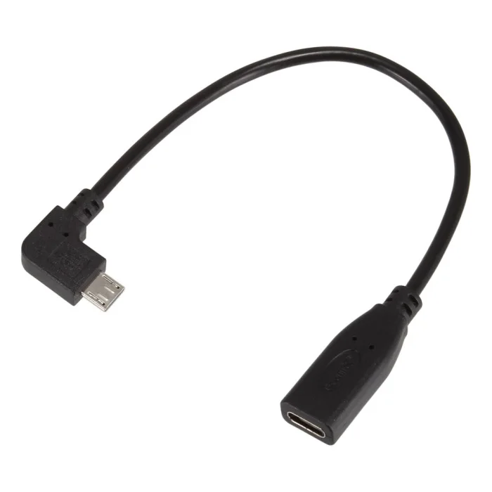 90 градусов Micro USB для расширения данных Кабельный штекер для type-C Женский 20 см зарядный кабель для телефонов GV99