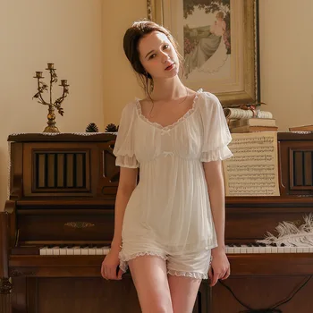 

2020 Sexy Night Suits Ladies Lingerie Set Women's Pajama Set Sexy Temptation Babydoll Princess Sleepwear Shorts Pijama Mujer