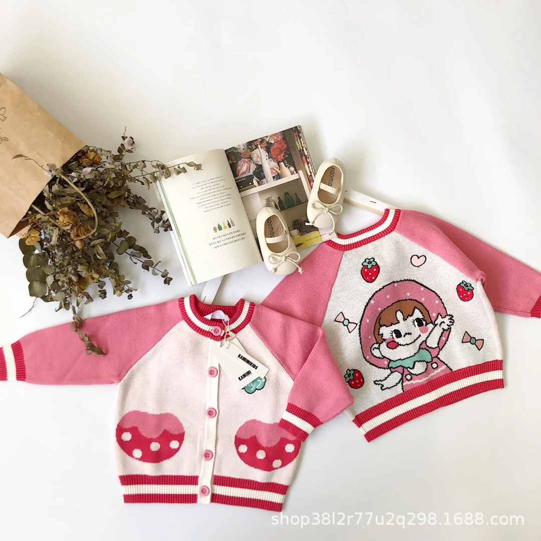 

Baby Cardigan Coat Spring And Autumn Women's Infants Sweater Autumn Western Style Men's Small CHILDREN'S Pure Cotton Sweater Inf