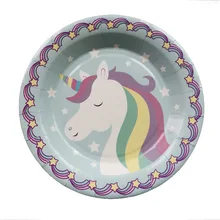 02-Единорог Лошадь поднос с узором фрукты тарелки для торта экологически чистый фаст-фуд поддон для бумаги посуда блюдо 10 шт./пакет