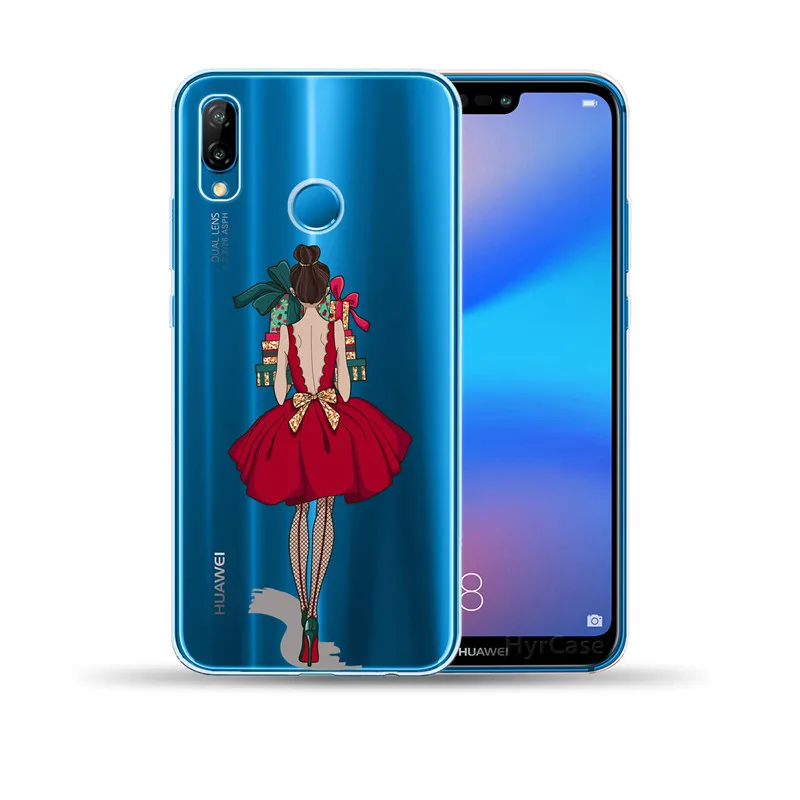 phone case for huawei Cartoon Cute Elk Merry Christmas Santa Claus Deer Soft TPU Silicone Phone Case Cover For Huawei P30 P10 P20 P40 Lite E Pro Huawei dustproof case