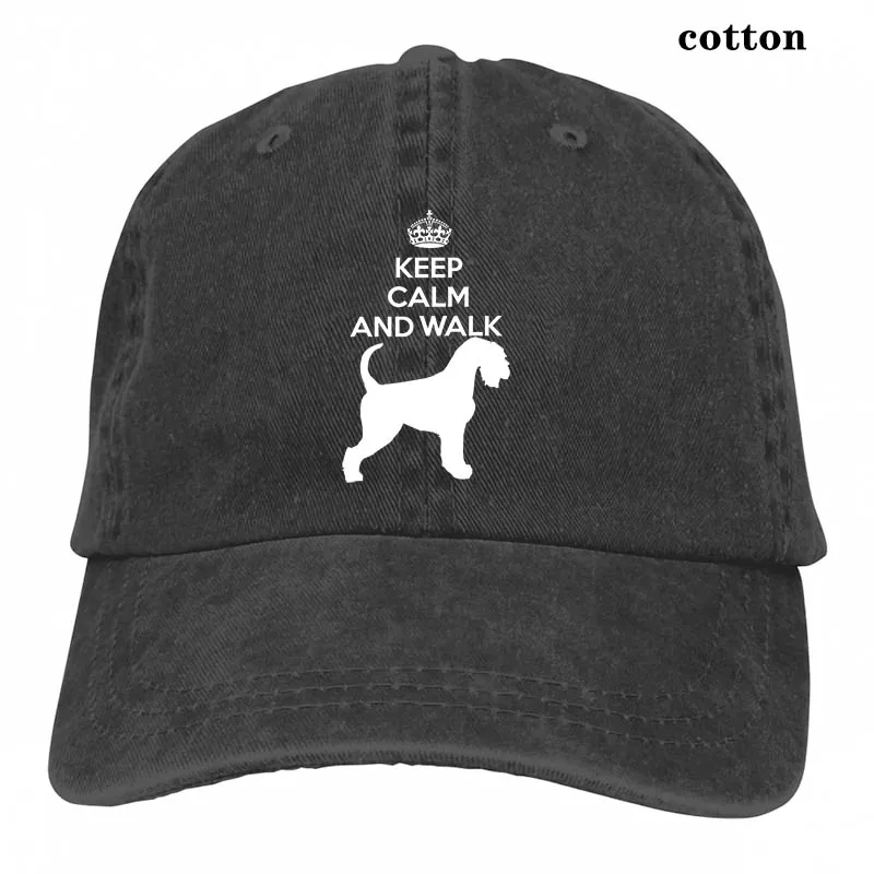 Шнауцер-с надписью «KEEP CALM AND WALK-новая хлопковая белая Бейсбол кепки для мужчин и женщин, Кепка-тракер Шапки модные регулируемые кепки - Цвет: 3-Black
